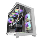 Darkflash C285P Tempered Glass Side Panel Dual Chamber ATX PC Case (White)