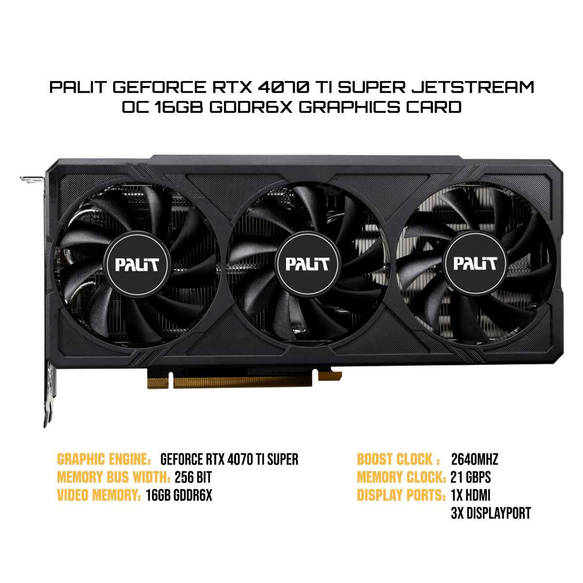 Palit GeForce RTX 4070 TI Super Jetstream OC 16GB GDDR6X Graphics Card