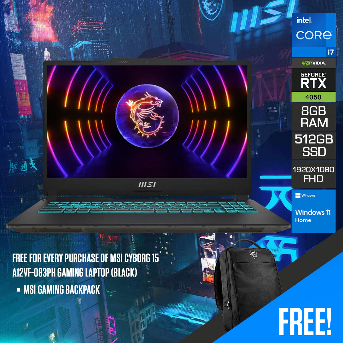 MSI Cyborg 15 A12VF-065JP 潤み Corei7-12650H