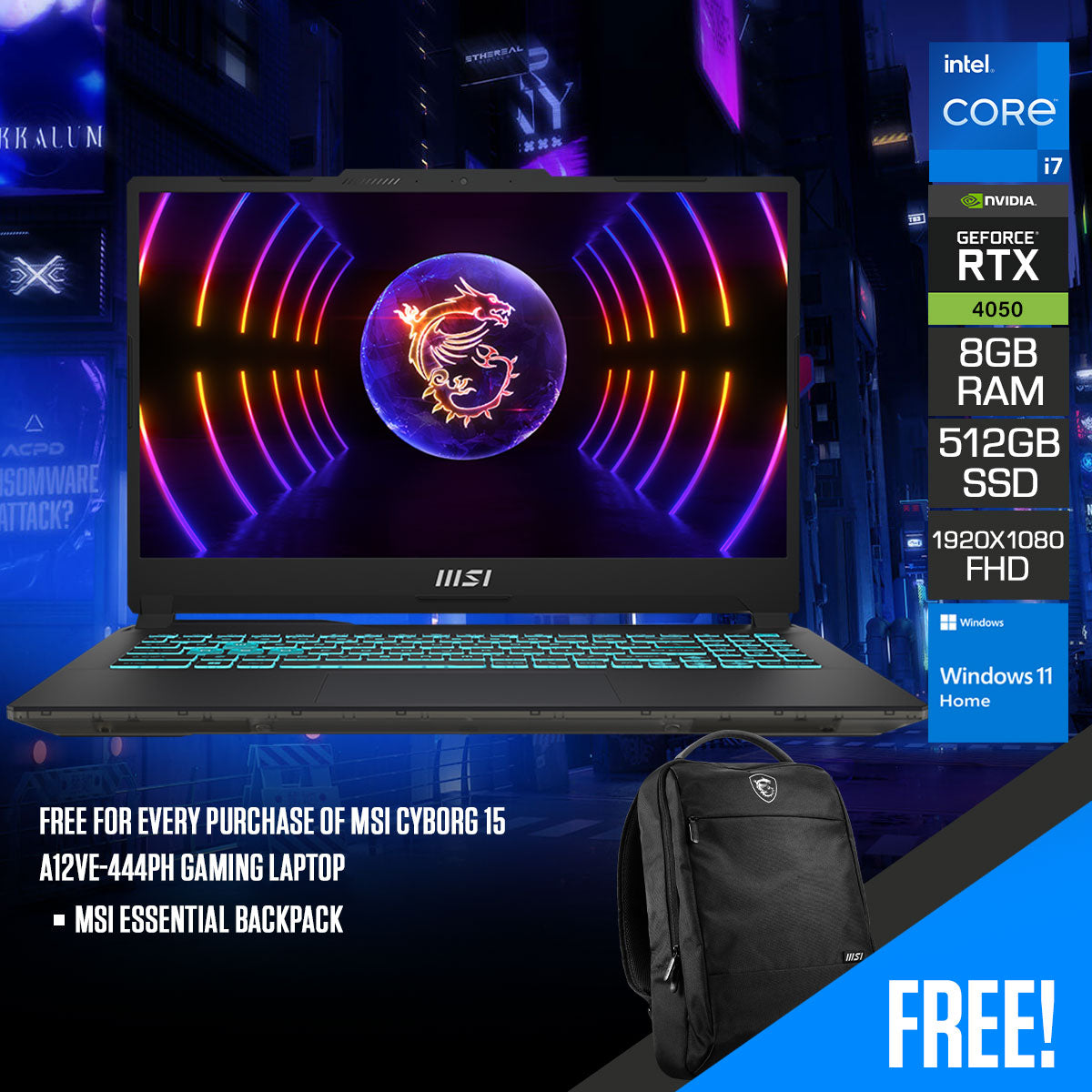 MSI Cyborg 15 A12VE-444PH Gaming Laptop
