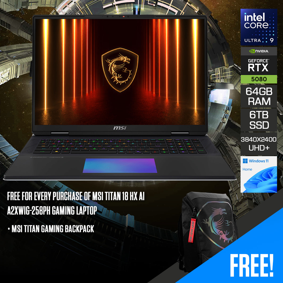 MSI Titan 18 HX AI A2XWIG-258PH Gaming Laptop