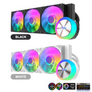 DarkFlash AquaGlow DG360 ARGB AIO 360mm Liquid CPU Cooler (Black, White)
