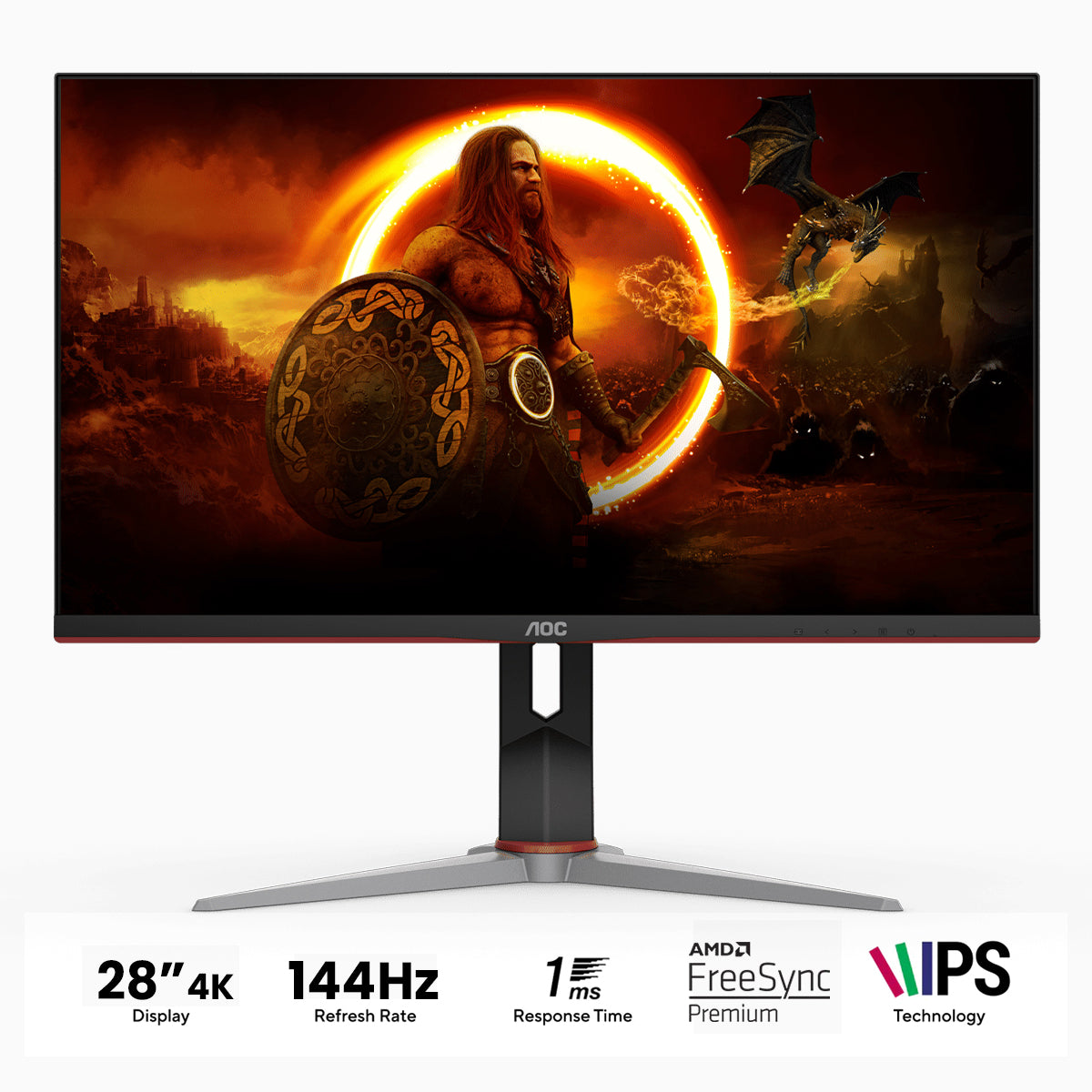 AOC U28G2X 28" 4K (3840x2160) 144Hz 1ms MPRT DisplayHDR