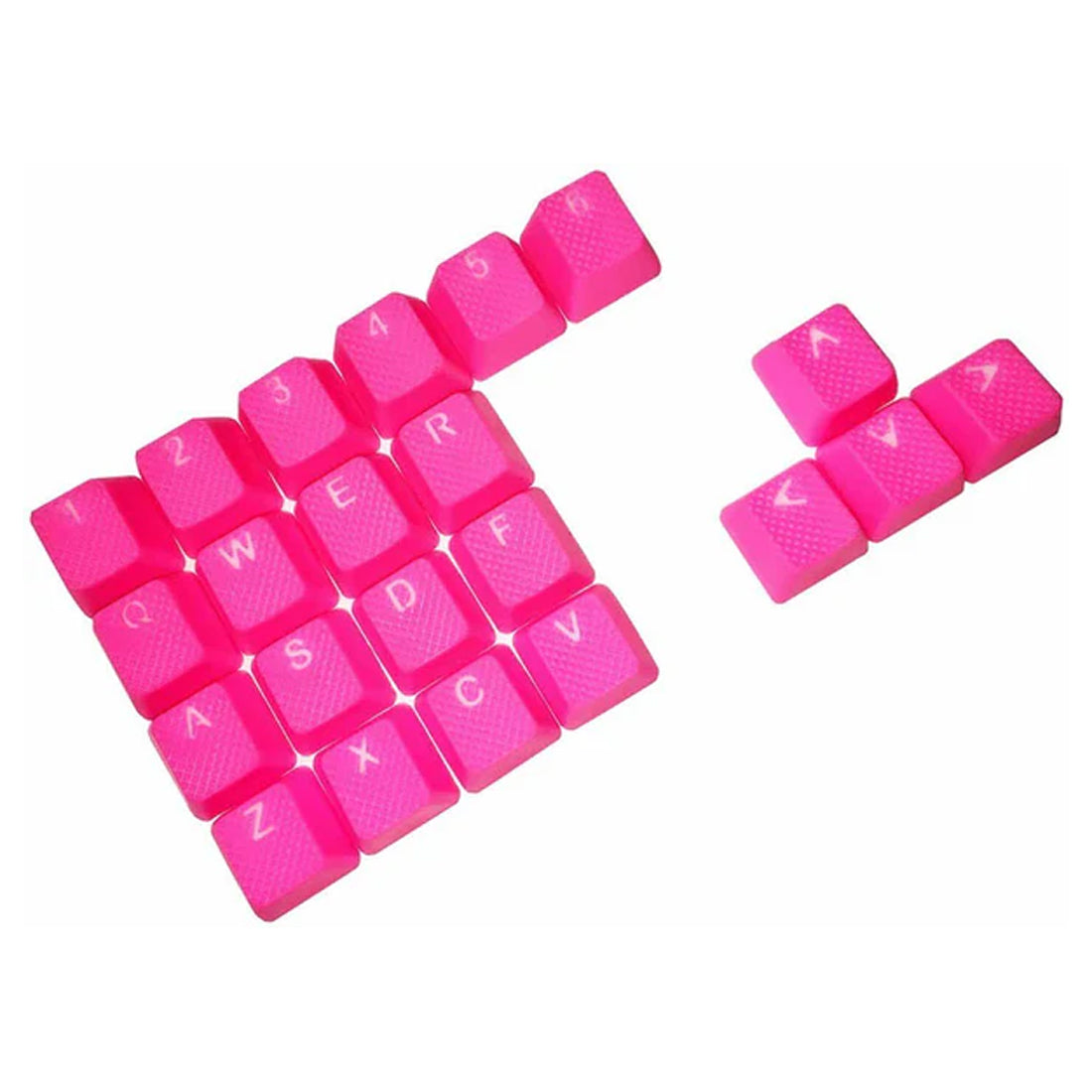 Taihao Rubber Double Shot Backlit Gaming Keycaps Set For Cherry MX Switch Type (22-Keys) (Neon Jelly Pink)