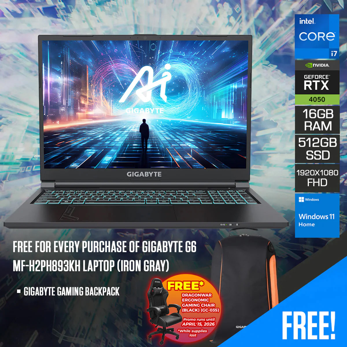 Gigabyte G6 MF-H2PH893KH Laptop (Iron Gray)