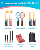 Transnovo 12-in-1 Sportswear Accessories Bundle for Nintendo Switch 2 Joy-Pad (Blue/Orange) (NS2-GA01)