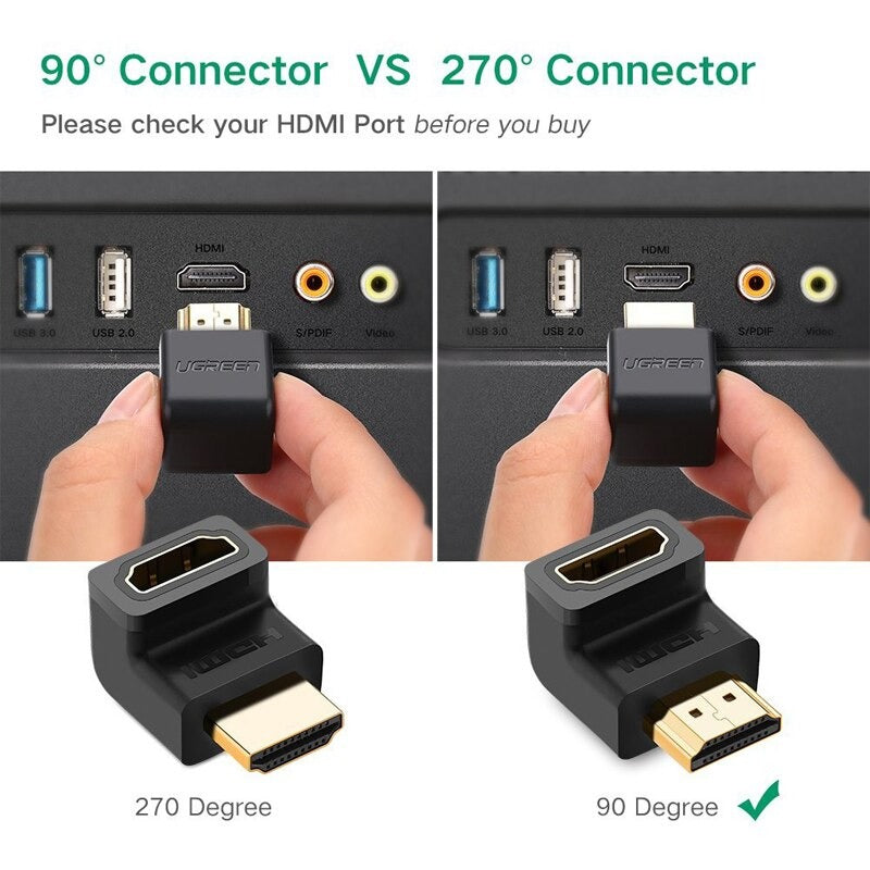 Ugreen HDMI 4K Male to Female Down-Angled Adapter (HD112/20109)