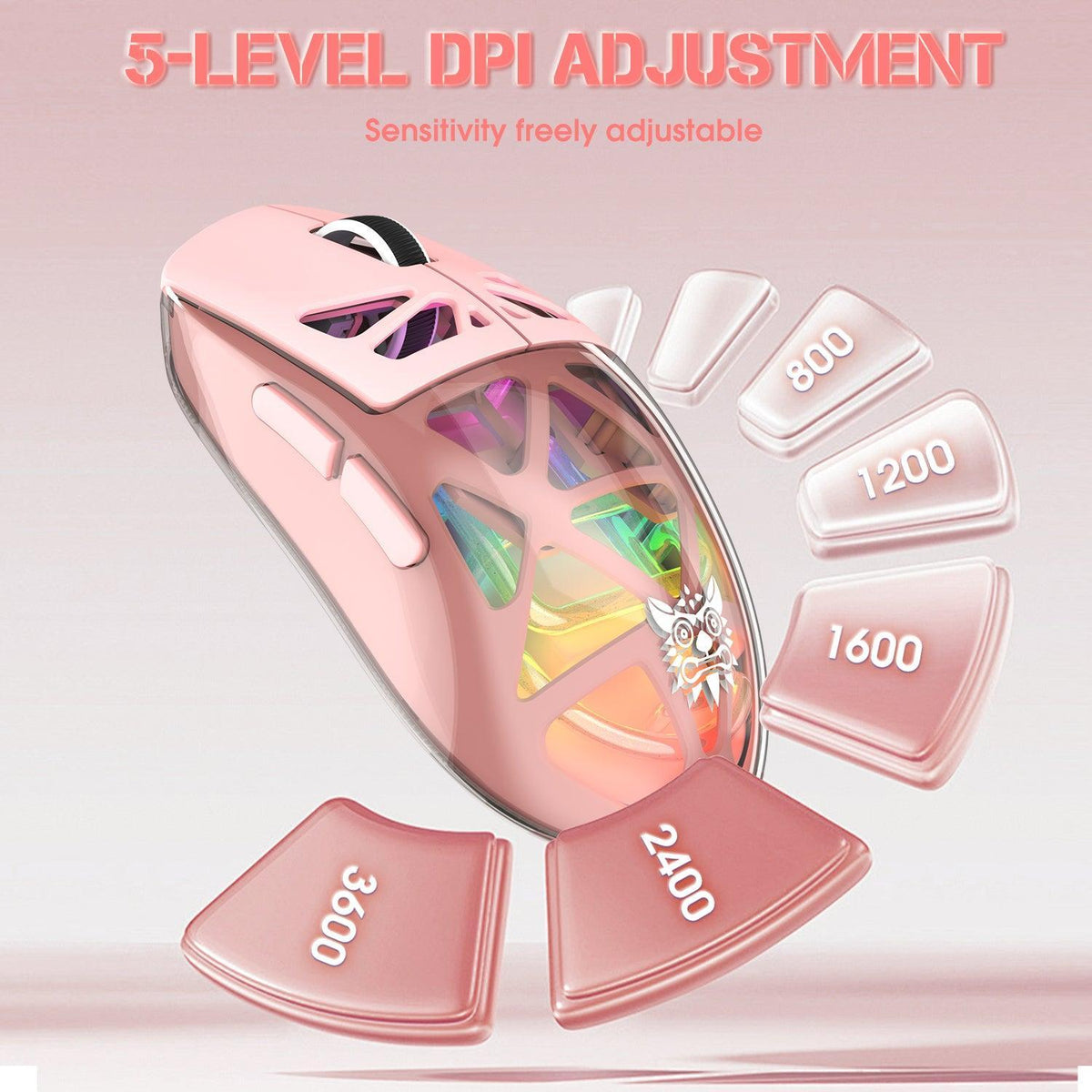 Onikuma CW930 RGB Tri-Mode Wireless Gaming Mouse