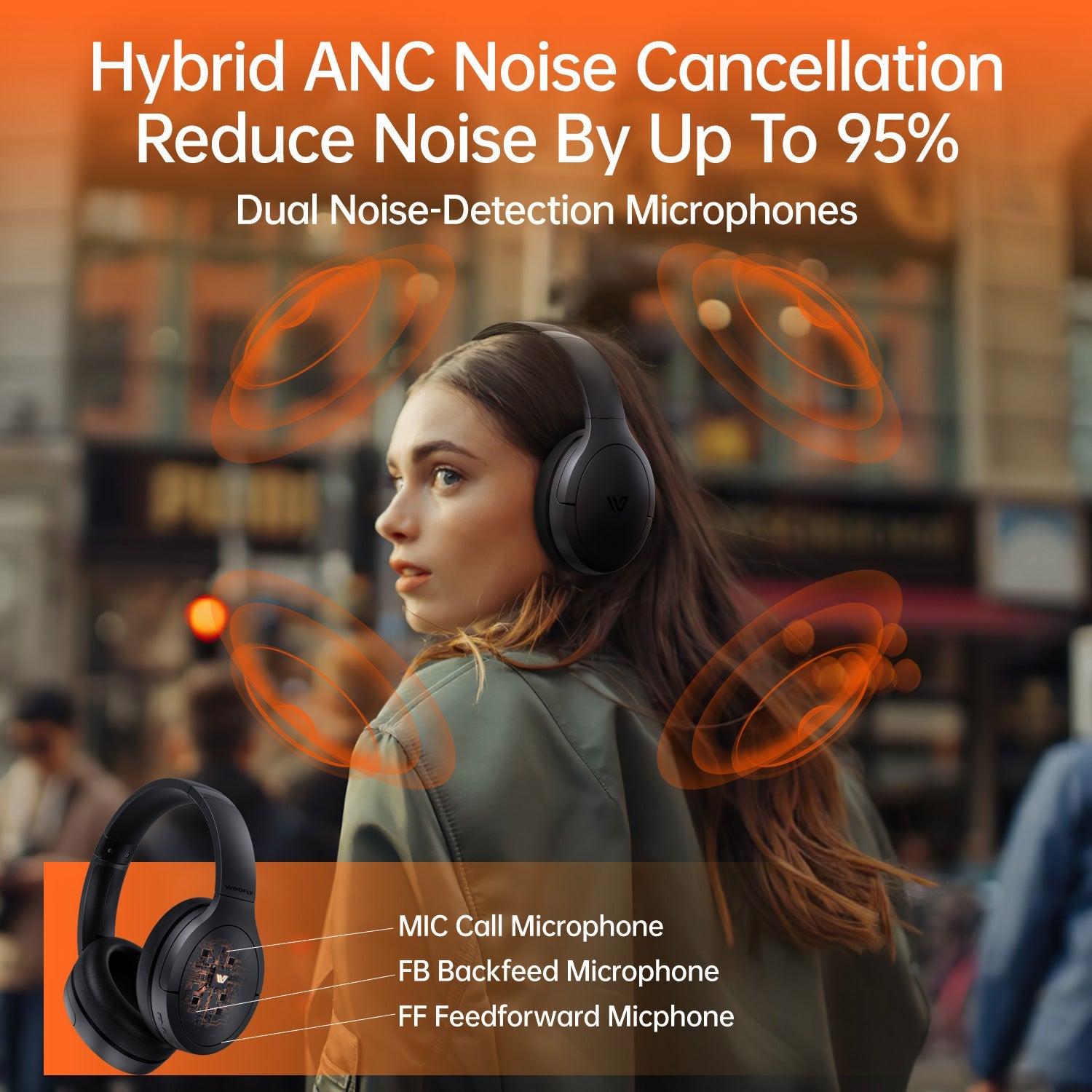 Weofly Live ANC Headphone (Beige) (WFLV675BG)