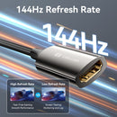 Vention Cotton Braided DP Male to HDMI Female 8K Converter - Black Zinc Alloy Type 0.25M (HFNBC)