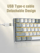 E-Yooso Z-686 Yellow Single Light 68 Keys Hot-Swappable Wired Mechanical Keyboard Grey/White