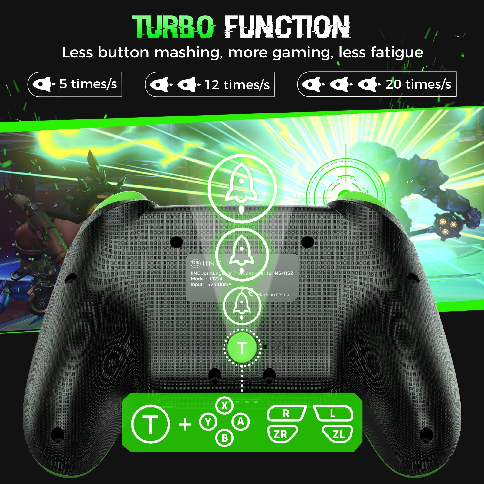 IINE Jormungandr Pro Controller for Nintendo Switch