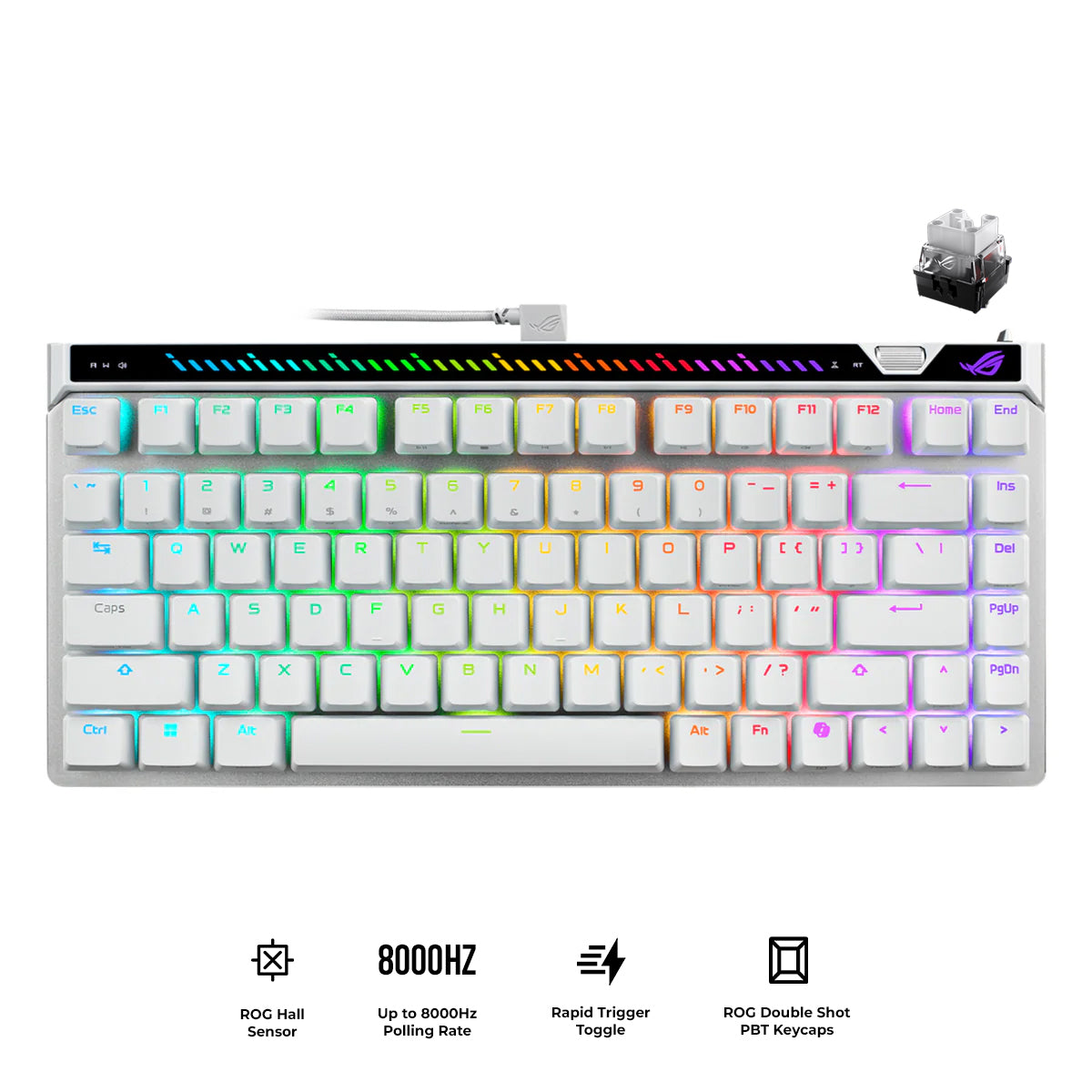 ASUS M705 ROG Falchion Ace 75HE 75% Wired Analog Gaming Keyboard (ROG HFX V2 Magnetic Switch, ROG HFX V2X Magnetic Switch) (White)