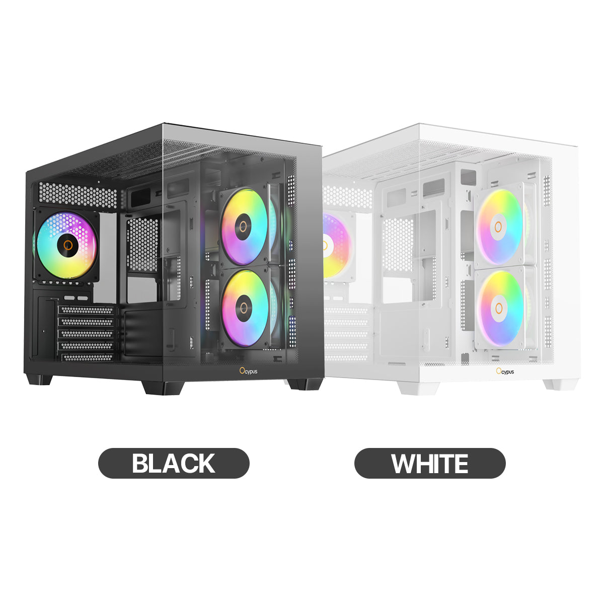 Ocypus Gamma C54 Mini-Tower Panoramic PC Case with ARGB Fans