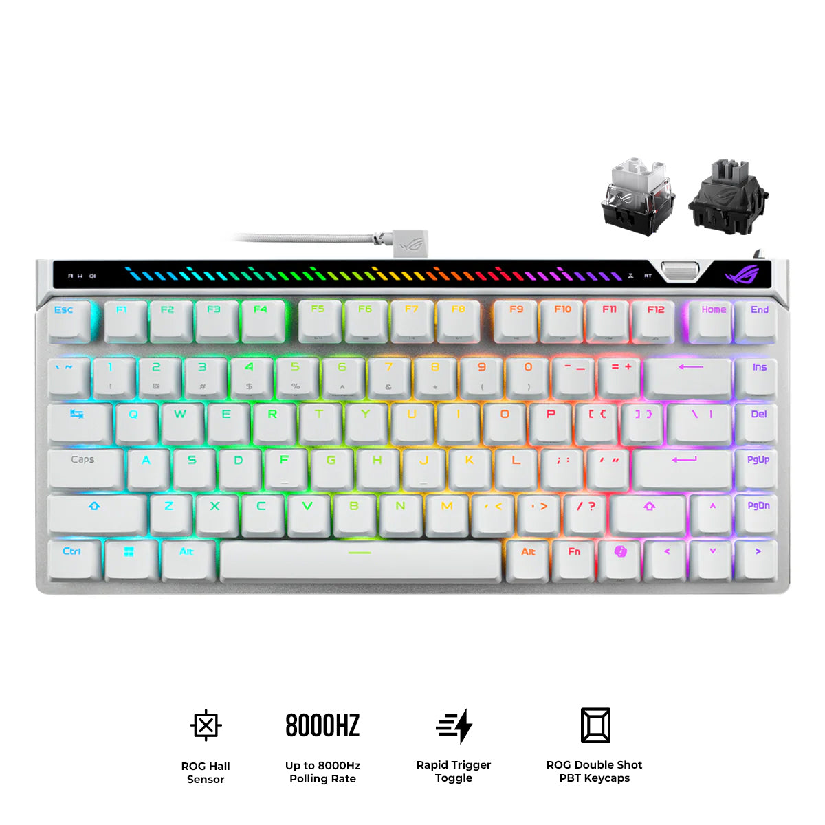 ASUS M705 ROG Falchion Ace 75HE 75% Wired Analog Gaming Keyboard (ROG HFX V2 Magnetic Switch, ROG HFX V2X Magnetic Switch) (White)