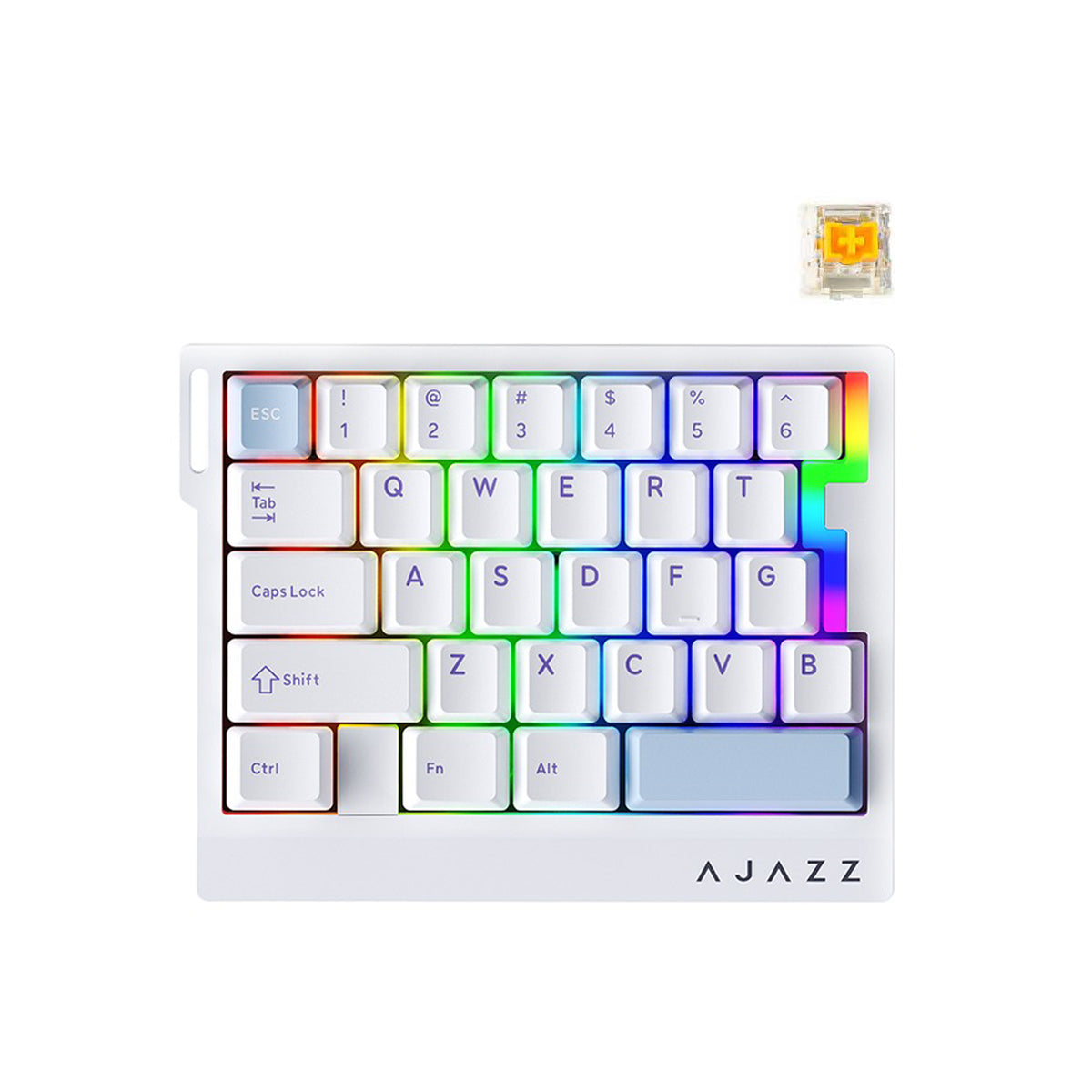 Ajazz AK029 RGB Wired 29-Keys Hot-Swappable Mechanical Keyboard (White/Blue) (Magnetic Switch)