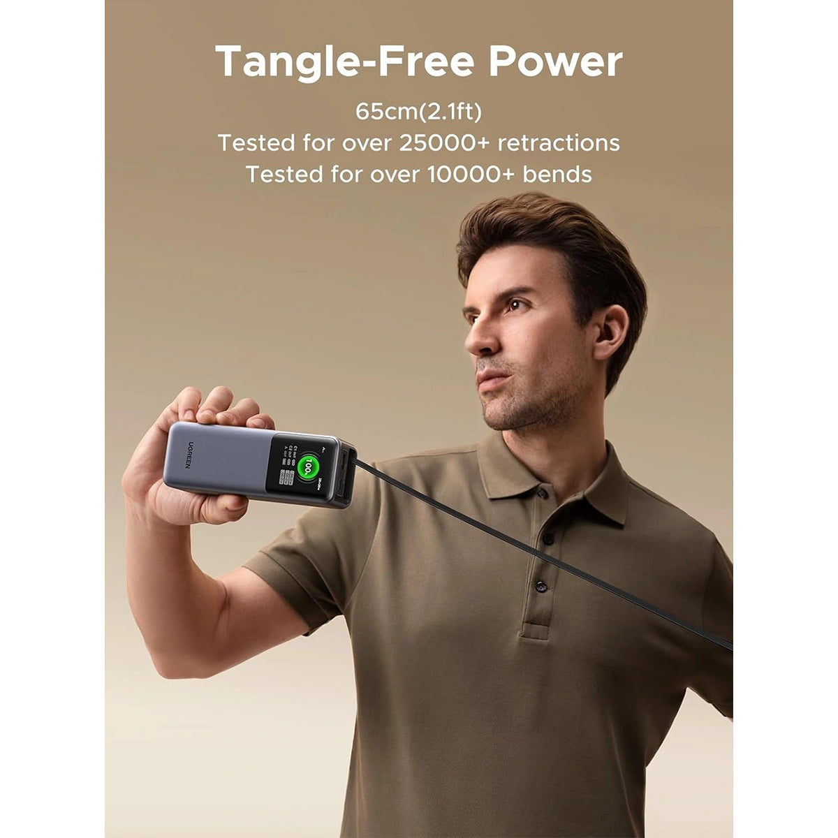 Ugreen Nexode 20000mAh 165W Power Bank with Type-C Retractable Cable (3C Version) (PB726/95670B)