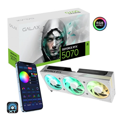 Galax RTX GeForce 5070 Ex Gamer 1-Click OC 12GB GDDR7 Graphics Card White (57NON7MDBVXW)
