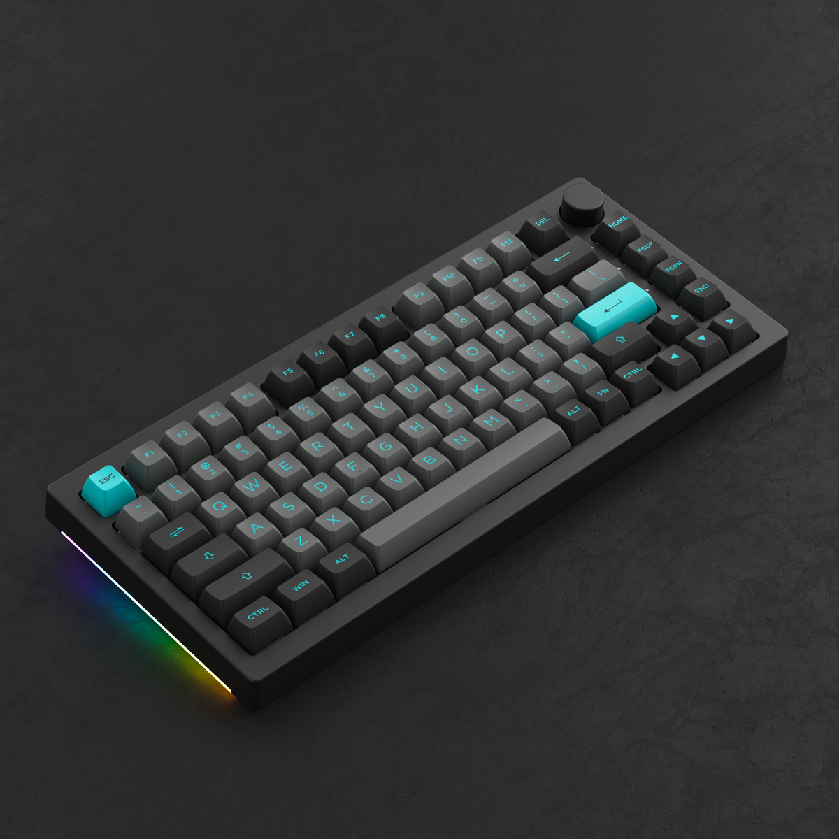 Akko Black & Cyan 5075B Plus Multi-Mode RGB Hot-Swappable Mechanical Keyboard | DataBlitz