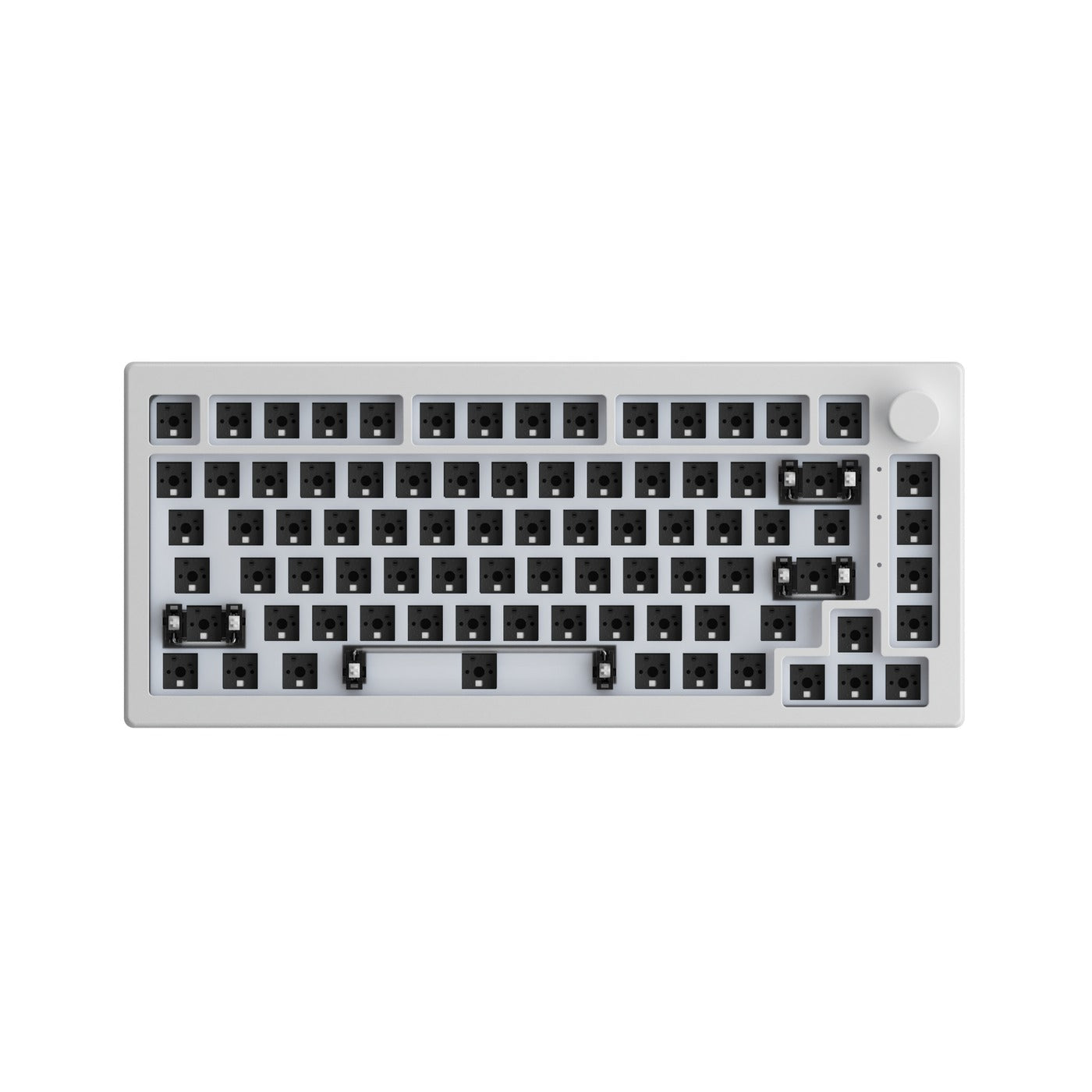 Akko 5075B VIA Barebone DIY Kit Multi-Mode RGB Hot-Swappable Mechanical Keyboard (Moonlight White)