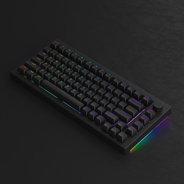Akko 5075S Shine-Through RGB Hot-Swappable Mechanical Keyboard Black (Wine White)