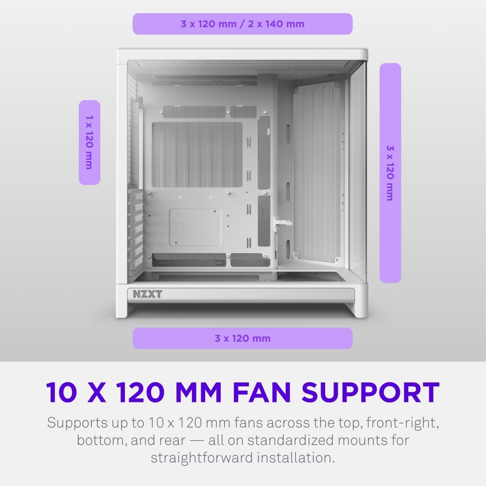 NZXT H6 Flow 2026 Compact Dual-Chamber ATX Mid-Tower Airflow Case