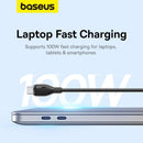 Baseus Pudding Series Fast Charging Cable Type-C to Type-C 100W (Cluster Black) (1.2M, 2M) (P10355702111-00, P10355702111-01)
