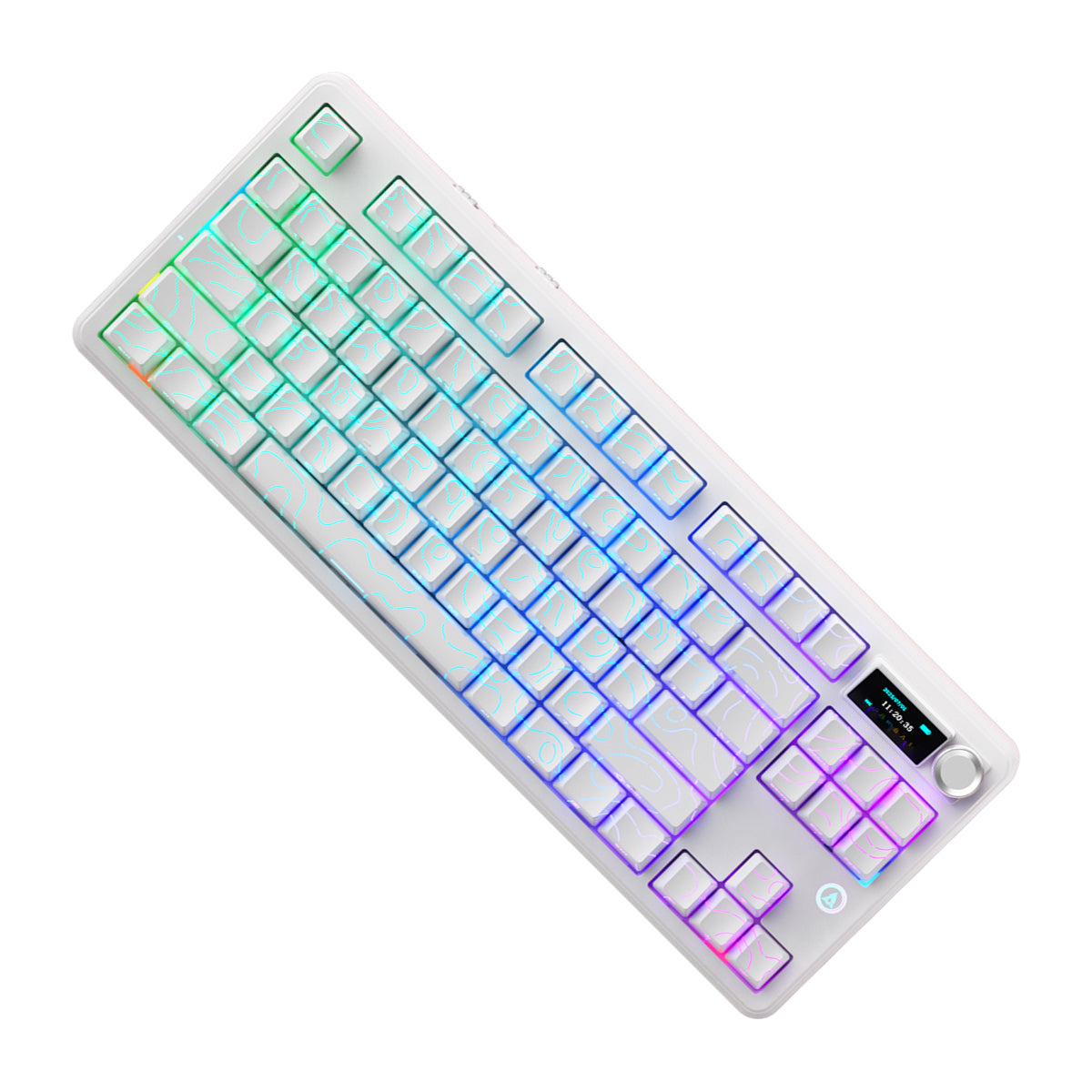 Ajazz MK87 Pro RGB Tri-Mode Mechanical Keyboard (Original Contour White) (White Peach Switch)
