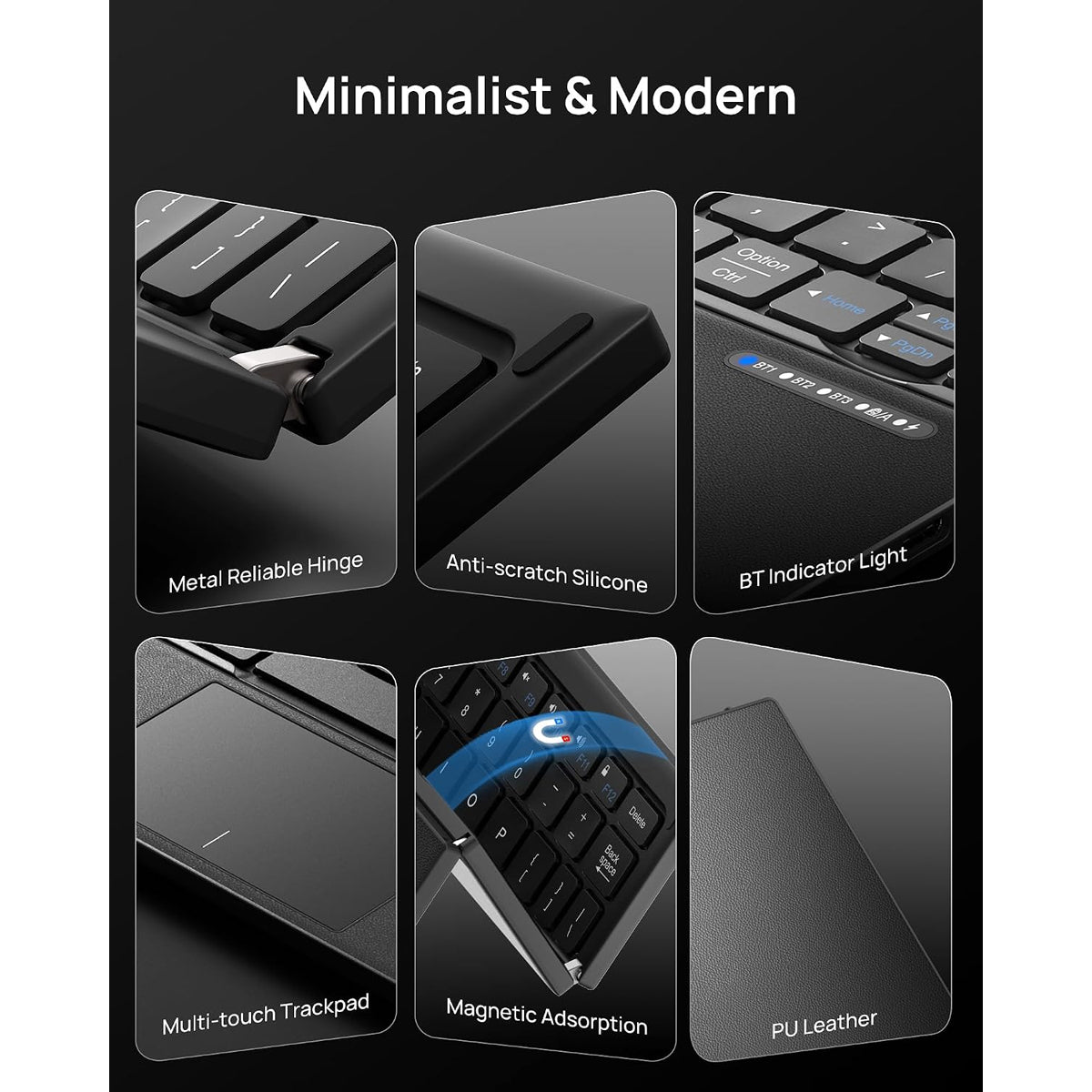 Harmonica Z01 Tri-Fold Keyboard with Touchpad (Black)