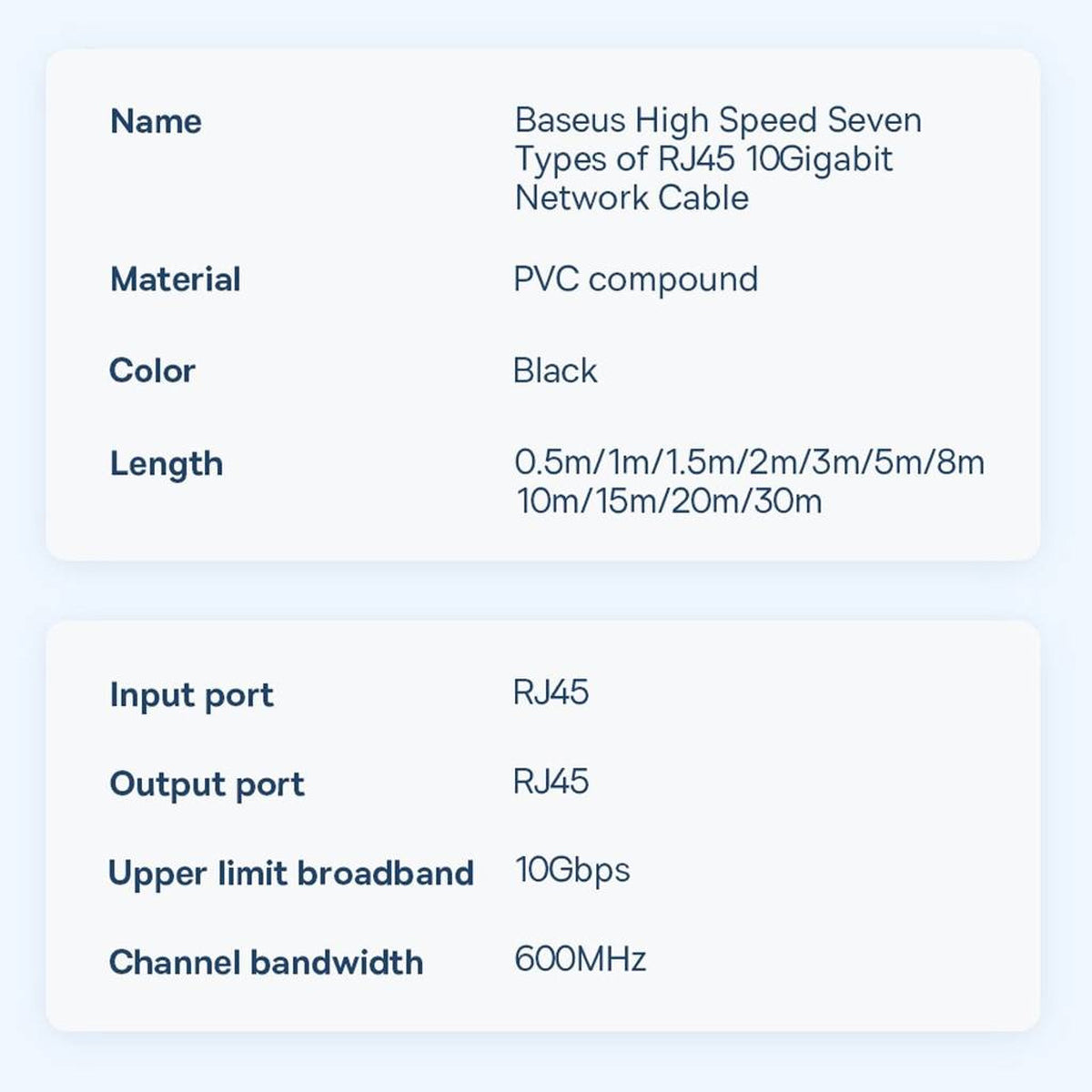 Baseus High Speed Seven Types of RJ45 10Gigabit Network Cable
