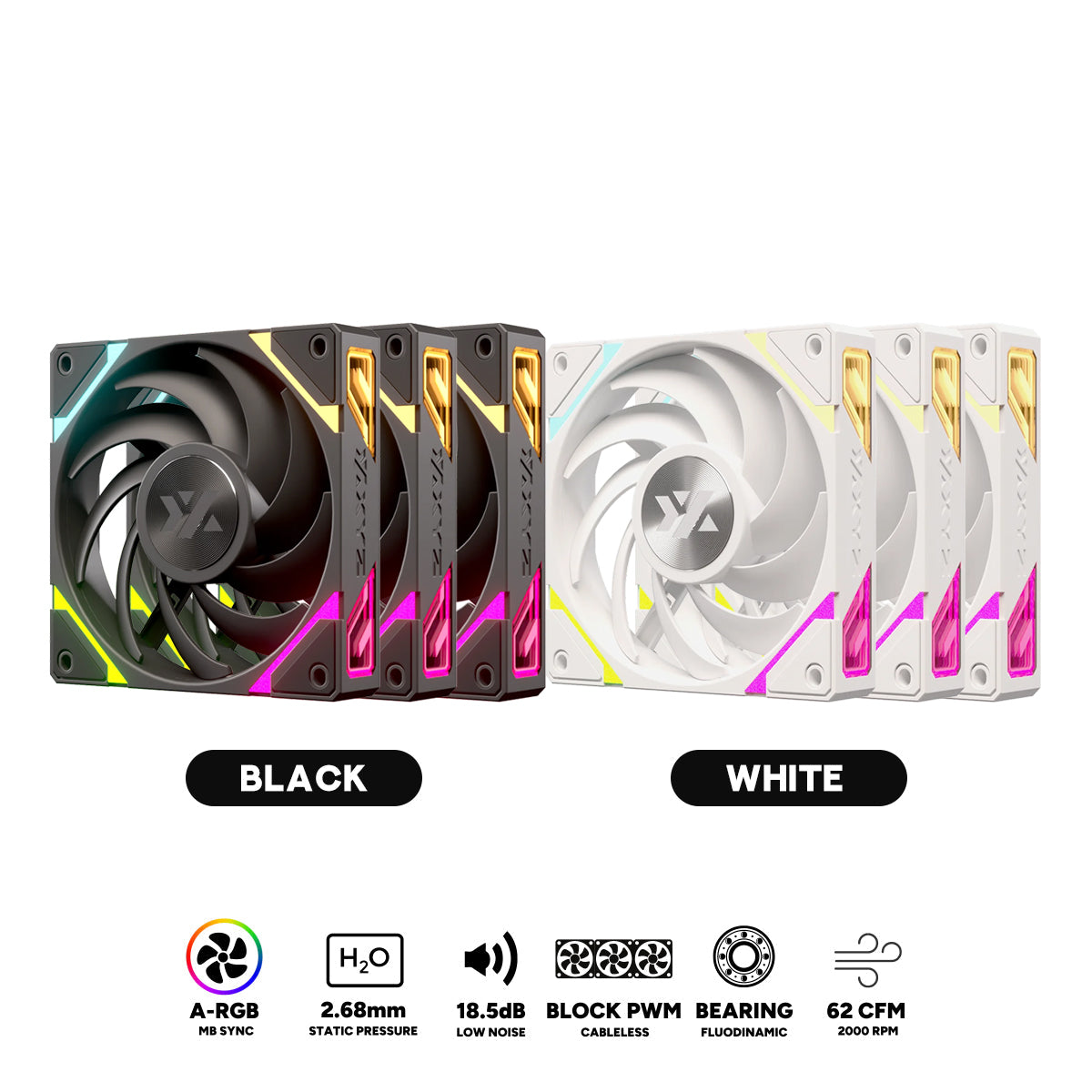 XYZ Vortex Pro ARGB 3-Kit Regular Airflow, Chain System, Fluodinamic Bearing, Premium Performance