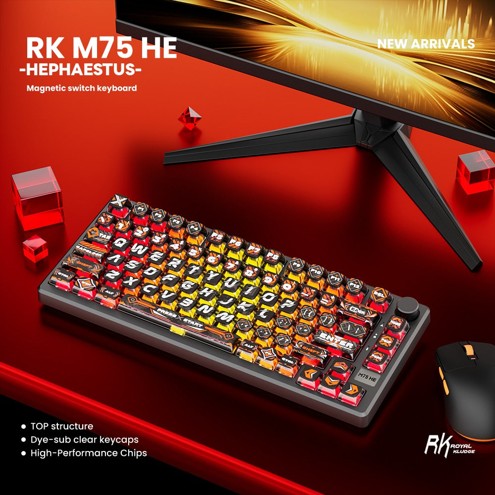 Royal Kludge RK-M75 HE Single-Mode RGB 81 Keys Hot-Swappable Mechanical Keyboard Hephaestus