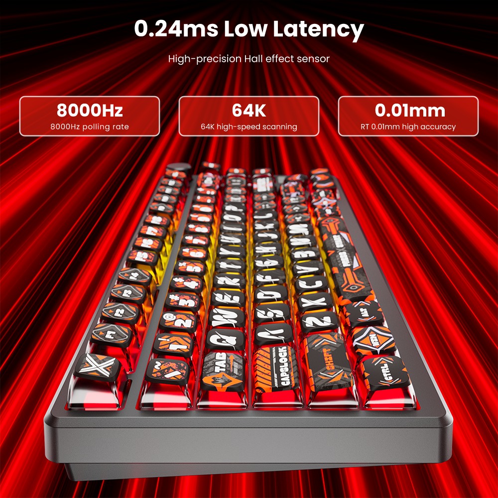 Royal Kludge RK-M75 HE Single-Mode RGB 81 Keys Hot-Swappable Mechanical Keyboard Hephaestus