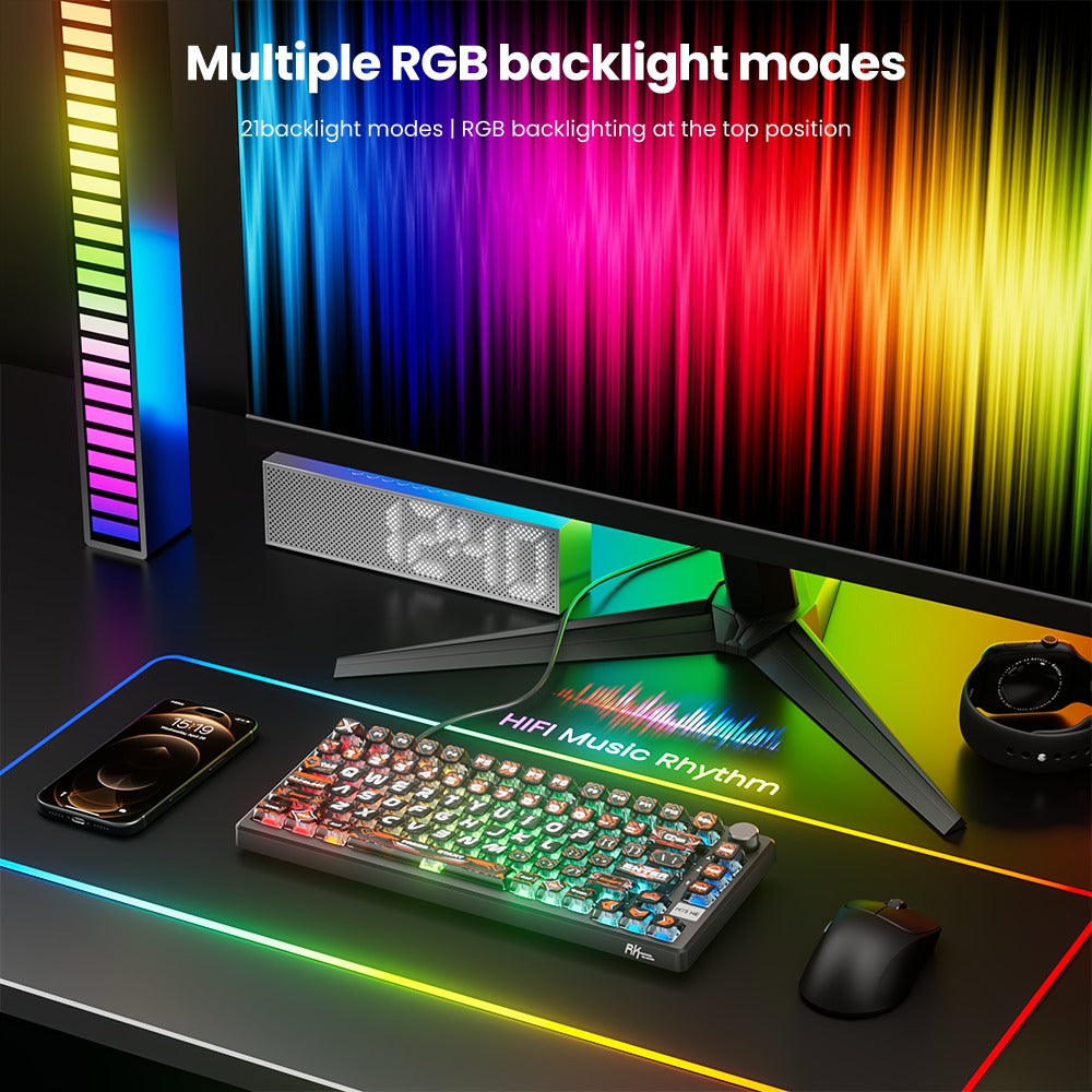 Royal Kludge RK-M75 HE Single-Mode RGB 81 Keys Hot-Swappable Mechanical Keyboard Hephaestus