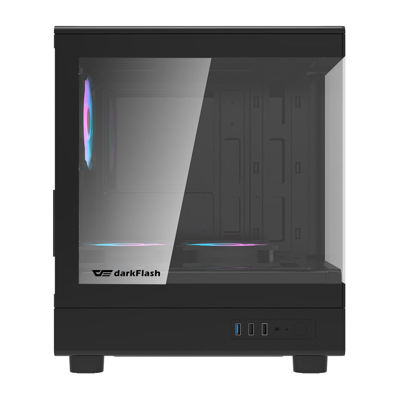 DarkFlash DB330M (Reset) Luxury M-ATX TG Panel PC Case (Black)