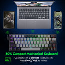 E-Yooso Z-11 Tri-Mode RGB 63 Keys Hot Swappable Mechanical Keyboard Grey/Black