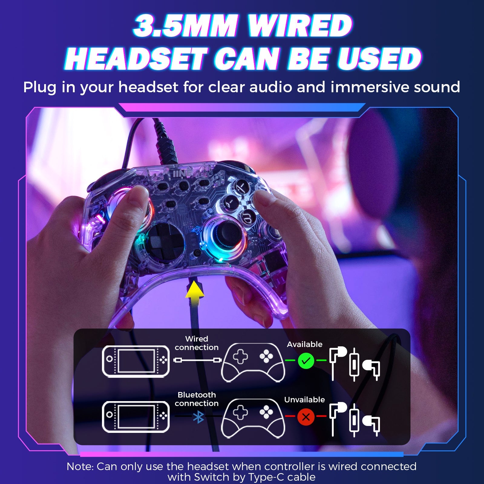 IINE Astraea Transparent Wireless Controller for NS / NS2 (L1260)