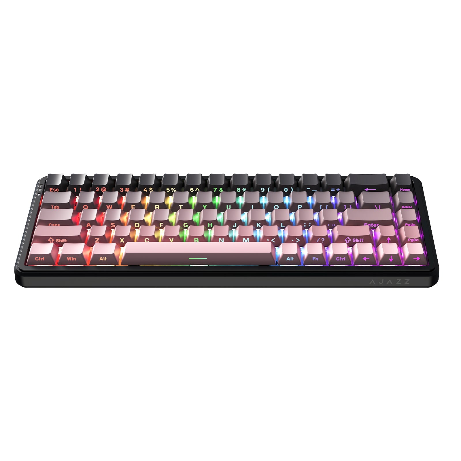 Ajazz AK680 Max RGB Tri-Mode 68-Keys Aluminum Positioning Plate Gasket-Mounted South Facing (8K Wireless + 8K Wired) Polling Rate Hot Swappable Mechanical Keyboard (Gradient Pink) (Magnetic Grain Switch)