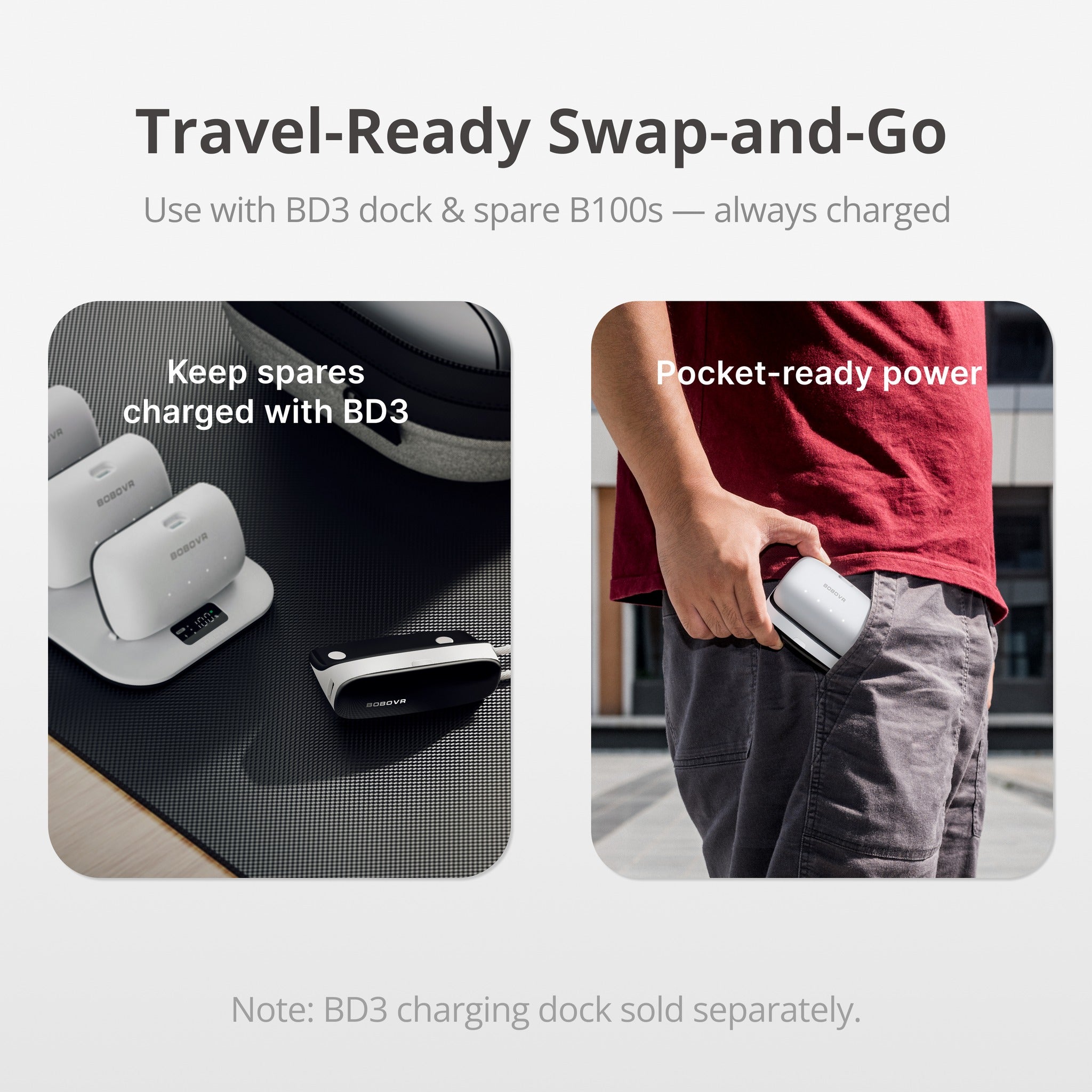 Bobovr PD100 Two-in-One Charging Dock & Power Bank