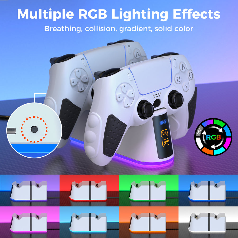 IINE Charging Dock for PS5 Controller (White) (L1052)