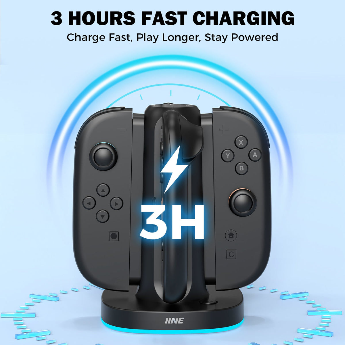 IINE Charging Dock with 4 Slots for Nintendo Switch 2 Controller