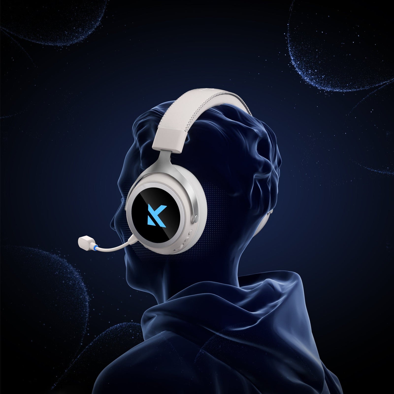 MCHOSE X9 RGB Wireless Gaming Headset (Black, White)
