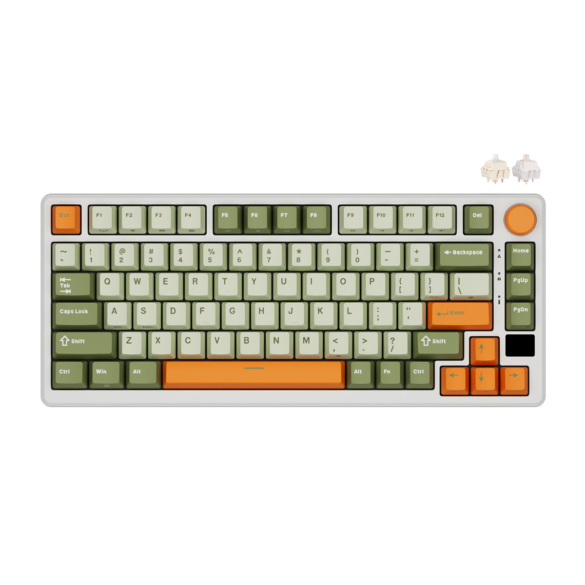 Royal Kludge RK-M75 Tri-Mode RGB 81 Keys Hot-Swappable Mechanical Keyboard Slate Cyan (Cream Switch, Beige Switch)