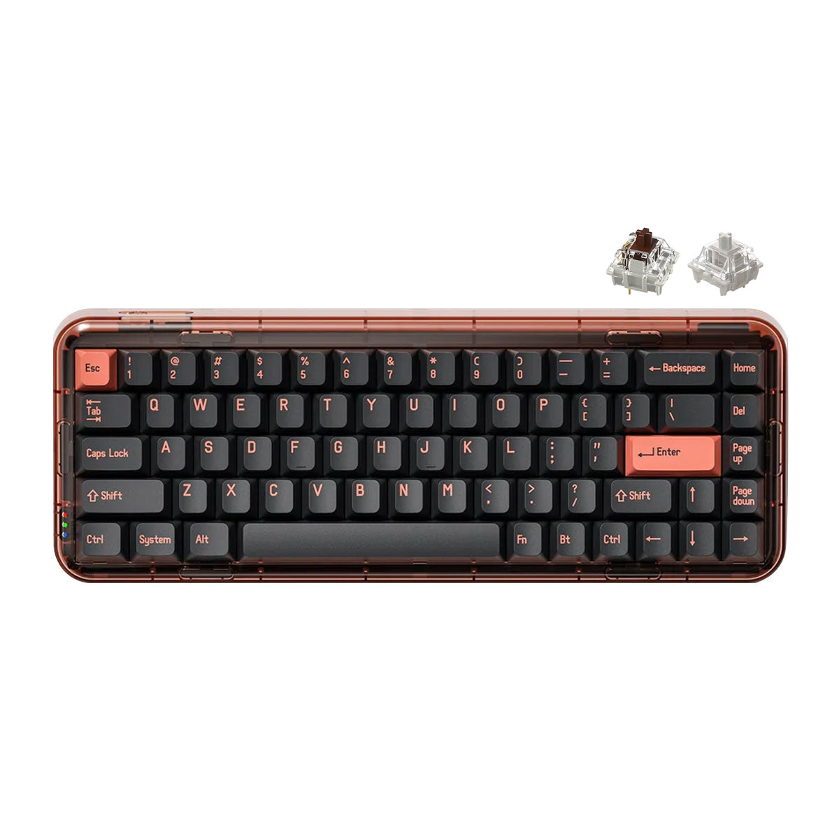 MelGeek MOJO68 Pigeon Custom & Programmable Mechanical Keyboard (Gateron Pro White, Gateron Pro Brown)