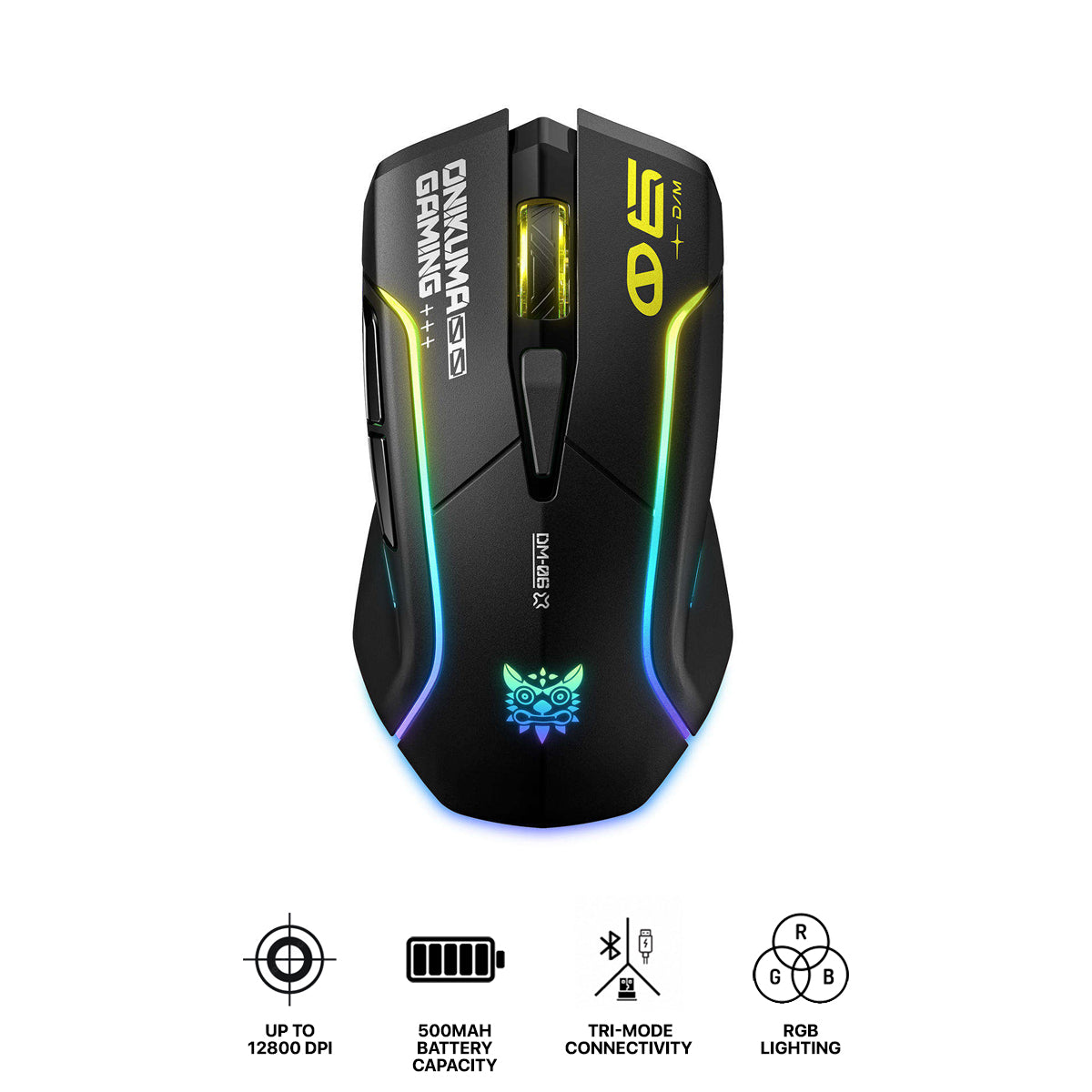 Onikuma DM06 Tri-Mode RGB Wireless Gaming Mouse (Black)