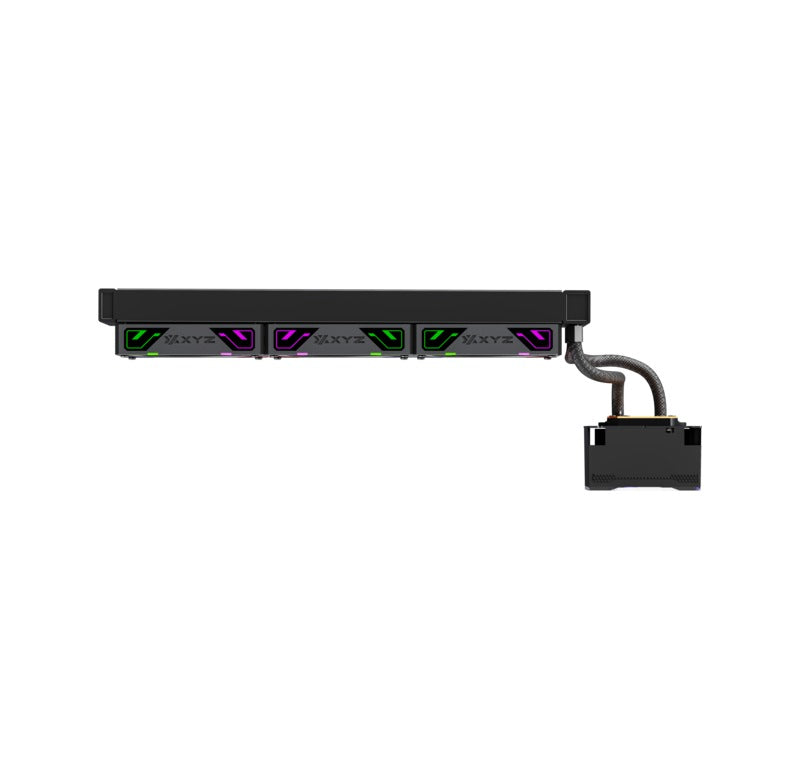XYZ HydroTemp 360 ARGB Liquid Cooler with Temperature Display (Black, White)