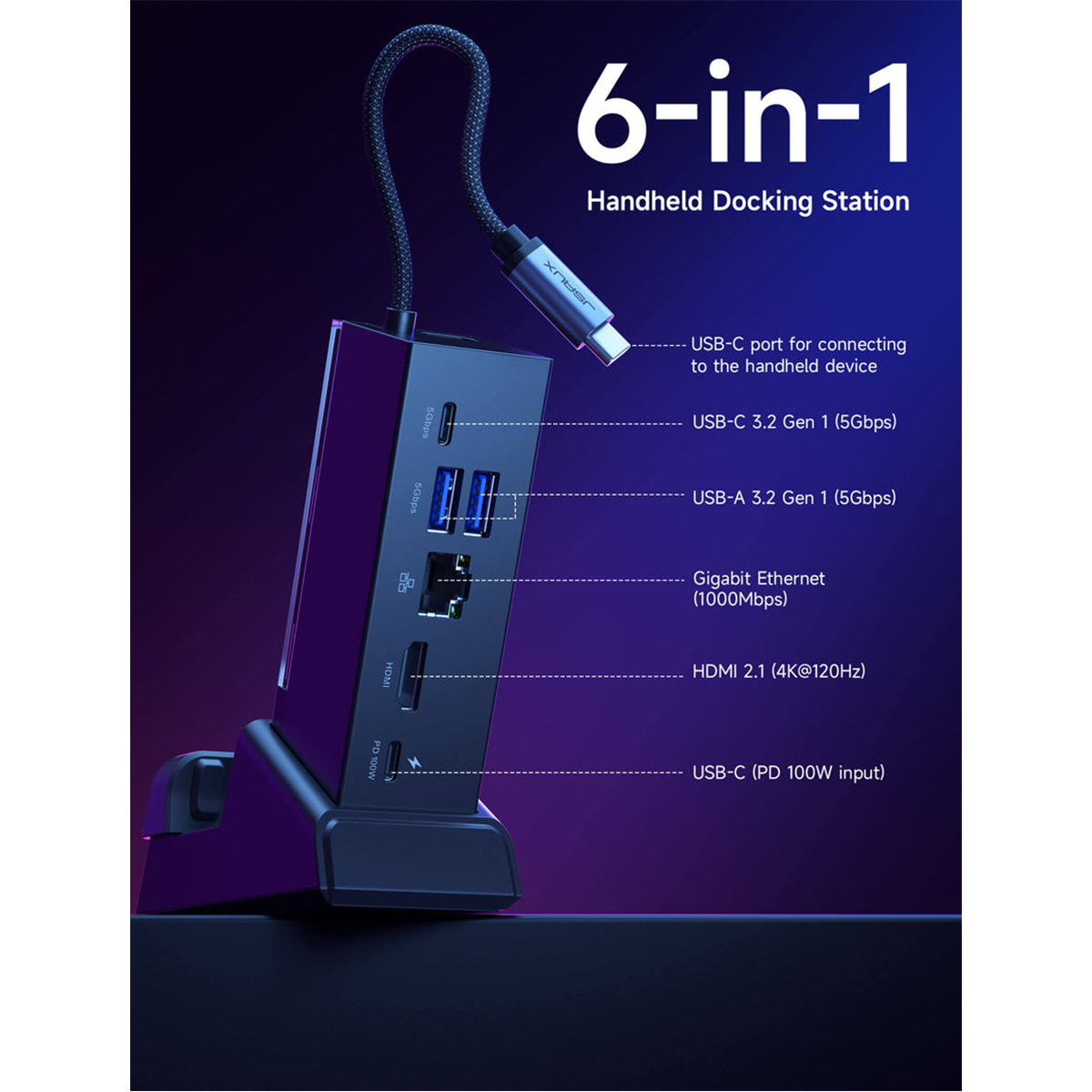 JSAUX USB-C 6-in-1 Multifunctional Docking Station