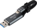 PNY DOU-LINK ATTACHE 64GB OTG USB 3.0 FLASH DRIVE
