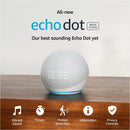 Amazon Echo Dot 5th Gen Smart Speaker With Clock & Alexa (Glacier White)