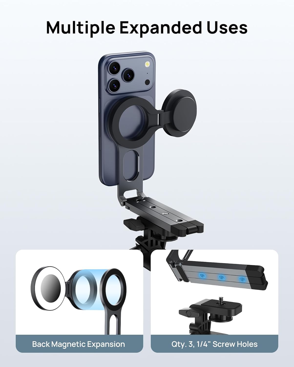 SODI ST05 Magnetic Tripod Adjustable Phone Holder (Black)